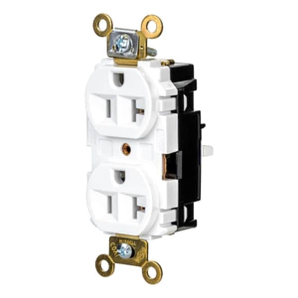 Straight Blade Receptacle by Hubbell – White, Model HBL5362STW