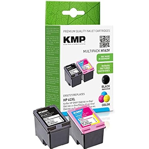 KMP Tintenpatrone passend für HP 62XL- Schwarz + 3-Farbig Cover