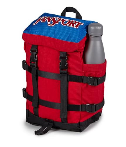 JanSport Mini Skip Pack – Compact Backpack with Main Compartment, Side Water Bottle Pocket, and Zippered Accessory Pocket, Red Tape - image 3