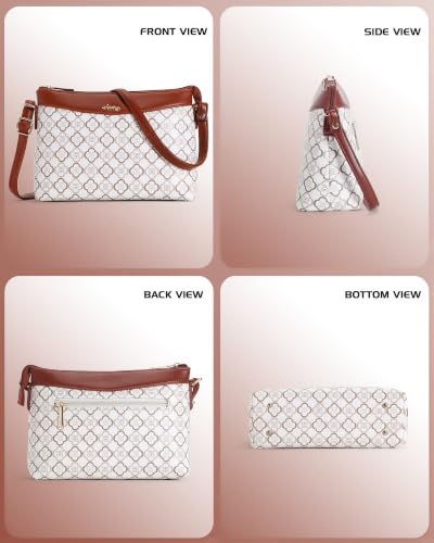 Image of Apery Elegant Printed Sling Bag | Two-Tone Faux Leather Shoulder Purse with Adjustable Strap