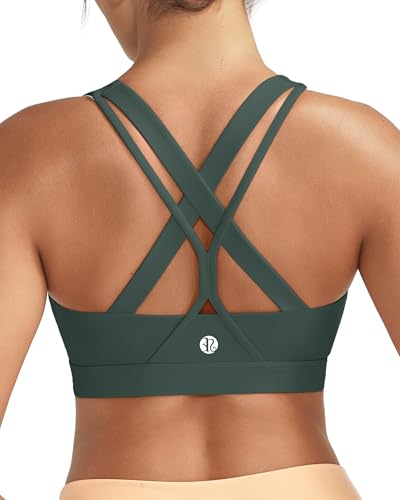 Image of RUNNING GIRL Sports Bras for Women,Seamless Strappy Sports Bra High Support Crisscross Back with Removable Pads