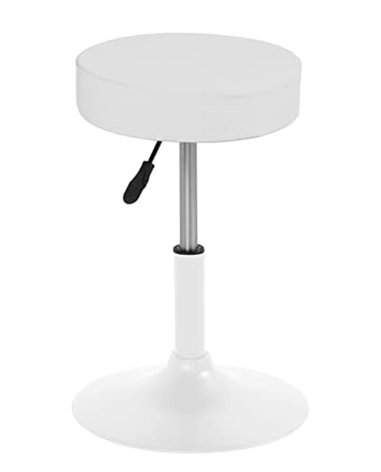 KAYELLES Tabouret de Travail YU Réglable en Hauteur avec Large Base Métal Antidérapante Blanc