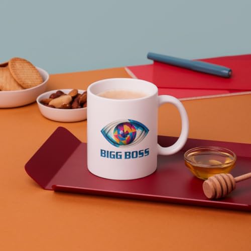Image of Bigg Boss Inspired Fan Mug | Reality Show Theme Ceramic Cup | 330 ml Glossy Finish | Microwave & Dishwasher Safe | Entertainment Show Inspired Gift for Friends & TV Lovers