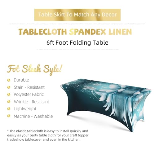 Nappe de table extensible lavable pour cacher les imperfections d'une table de fête - 6