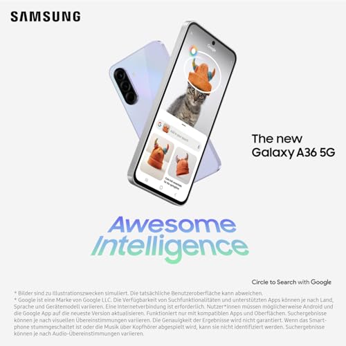 Samsung Galaxy A36 5G AI Smartphone ohne Vertrag, Simlockfreies AI Handy mit Android, 6 GB RAM, 128 GB Speicher, 50-MP-Kamera, Awesome White, 2,5 Jahre Herstellergarantie – Bild 4