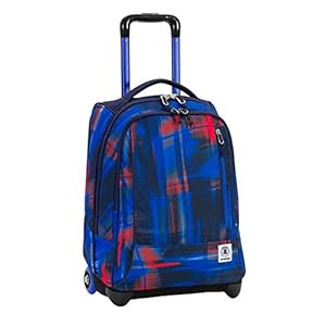 WHEELED INVICTA – TINDY – Fantasy Red Blue – Trolley Rugzak School Travel 36 LT – Totaal verdwijnende schouderbanden!