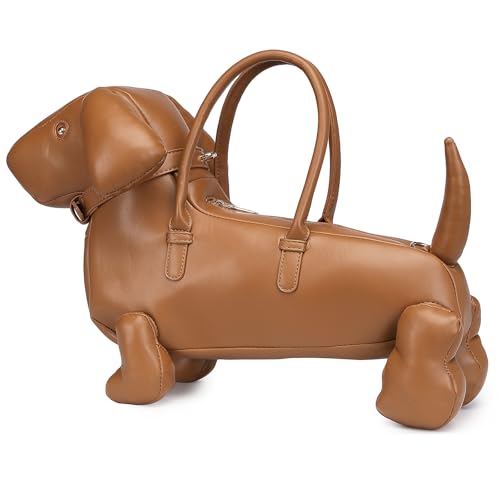 Image of Women PU Leather Unique Novelty Dog Shaped Crossbody Shoulder Bag Handbag Purse