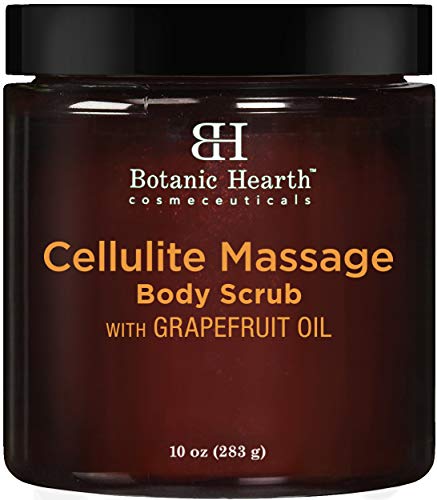 Botanic Hearth Cellulite Massage Body Scrub with Grapefruit Essential Oil and Coconut Oil - Exfoliating, Smoothing, Hydrating and Nourishing - Promotes Firm Skin, 10 oz