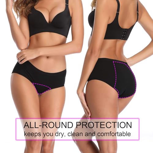 Jojoqueen Women'S Period Underwear,Mid Waist Solid Color Ladies Underwear Briefs Multipack Menstrual Panties For Women thumb #5