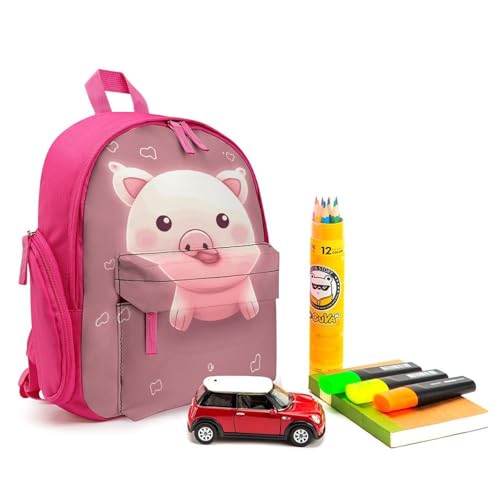 Smiling Backpack Small Book Bag with Side Pocket, Lightweight Durable Backpack, Travel Rucksack, Pink-style3