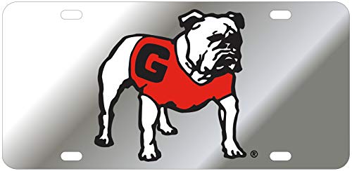 Dixie Dawgs UGA Georgia Bulldogs Laser Cut and Inlaid Standing Bulldog License Plate/Car Tag