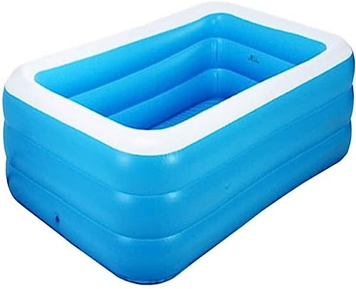 Inflatable Paddling Pool for Backyard and Garden - Rectangular Summer Water Party Pool for Adults and Family