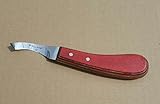 Hoof Knife Bloom Offset Right Hand Curved Blade Farrier Equine Horse Stainless Steel Blade Rainbow Wooden Handle