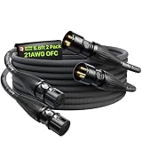 AA AUDIO ACCESSORY Cabo XLR 2m (1 Unidade), Conectores Rean dourados Neutrik, Cabo de Microfone Trançado de Nylon Reforçado com Kevlar, Durável, Blindado e Balanceado, Cabo XLR Macho para Fêmea
