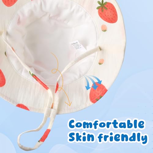 Image of Muslin Baby Sun Hat Sun Protection Baby Toddler Bucket Hats for Boys Girls