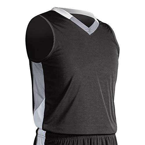 Image of CHAMPRO Basketball Referee Officials Dri-Gear Black White Jersey Shirt XS-3XL