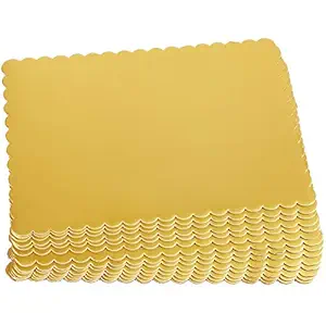 ONE MORE Gold Quarter Sheet 11.75 - ? x 7.75 - ? Cake Board Sturdy Rectangle Greaseproof Pad Full 15 Pk Boards (15, Gold)