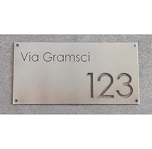 Guizzo Creart targh_cer_incisa15 Edelstahl Hausnummernschild 20x10H cm