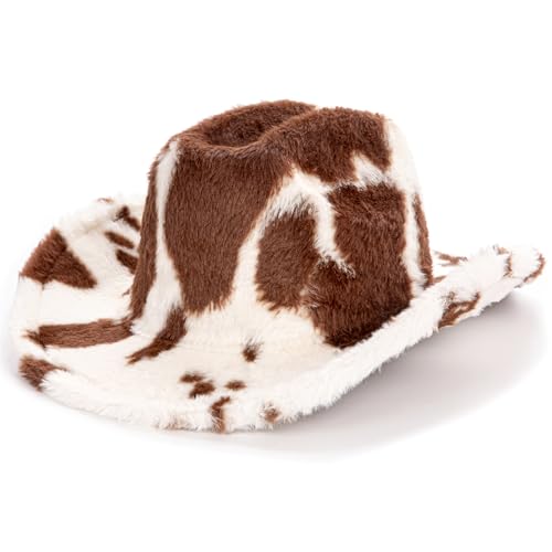 Sombrero vaquero para mujer estilo oeste estampado vaca