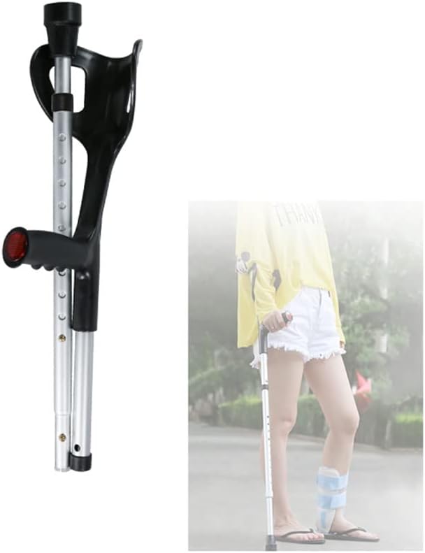 XueYL Muletas Adulto Aluminio, Muletas de antebrazo Ajustables con puño anatómico, 10 Niveles de Altura Regulable, Muletas Ortopédicas, Mango Ergonómico