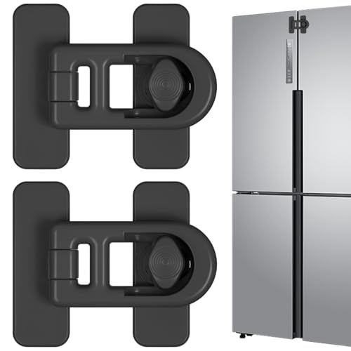 2 piezas de refrigerador bloqueo de congelador fuerte bloqueador de congelador no tóxico abdominio de la puerta de refrigerador de seguridad de seguridad para niños negros para gabinete, cajones, lav