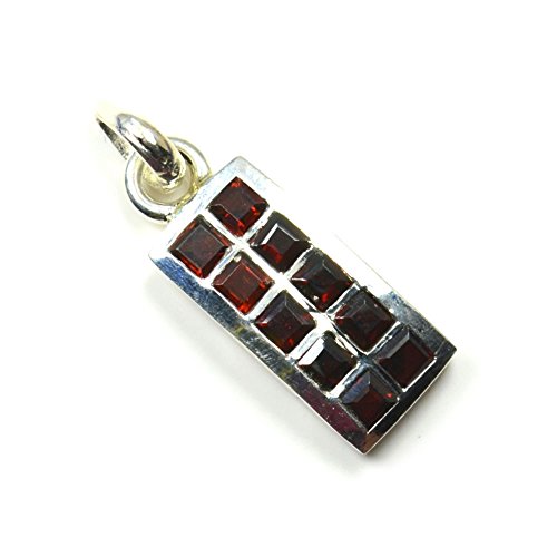 Collier grenat rouge femme argent fin pendentif pierre naturelle géométrique