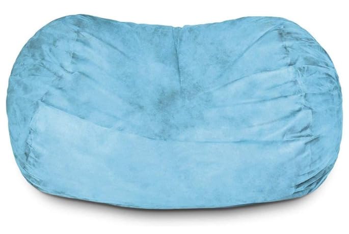 6ft Bean Bag Chair, Velvet Jumboo Size Beanbag Cover Without Shredded Foam for Office Home Bedroom (Aqua)-image-26