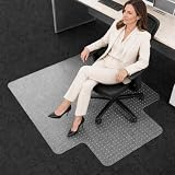 Office Chair Mat for Carpet, 120 x 90cm Anti-Slip PVC Floor Protector with Grippers, Large Desk Mat for Gaming, Computer and Home Office Chairs