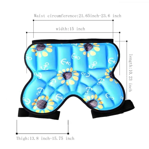vividstarry Kids Hip Protection Shorts Skate Butt Pad Cushion Protective Sports Guard Pants for Hockey Soccer Ice Skating Skiing Skateboarding Cycling Anti Slip Padded (3-7 Years Old) (Blue)
