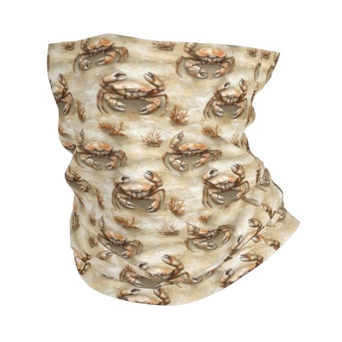 Neck Gaiters for Men Women - Retro Crab Print Head Scarf Balaclava Face Neck Scarf Mask Cover Bandana