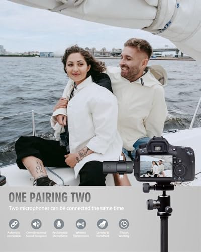 Image of GADGETSWEAR Wireless Lavalier Mic for iPhone, Android - Noise Cancelling Lapel 3-in-1 Mic, Dual USB-C Lightning Simple Plug and Play, 8H Battery, Clip-on for YouTube, TikTok, Singing