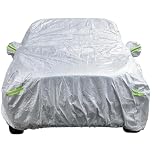 HOMFME 3 Layers Hatchback Car Cover, Waterproof Breathable Full Car Cover with Zipper Door, Reflective Strips, Storage Bag, Outdoor Rain Dust Sun UV Protection Auto Cover (Fit SUV, 431x165x119cm)