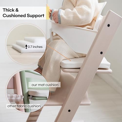 Image of COZYKIDS Tripp Trapp Compatible Baby Cushion | Waterproof High Chair Cushion | Soft Foam Padding (Cream Ivory, Basic)