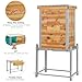 Aivituvin Bee Hive Bee Box 10 Frame Upgrade with All -Around Metal Frame Bee Castle Coated with 100% Beeswax Includes Waxed Foundations,2 Deep Boxes & 1 Medium Box