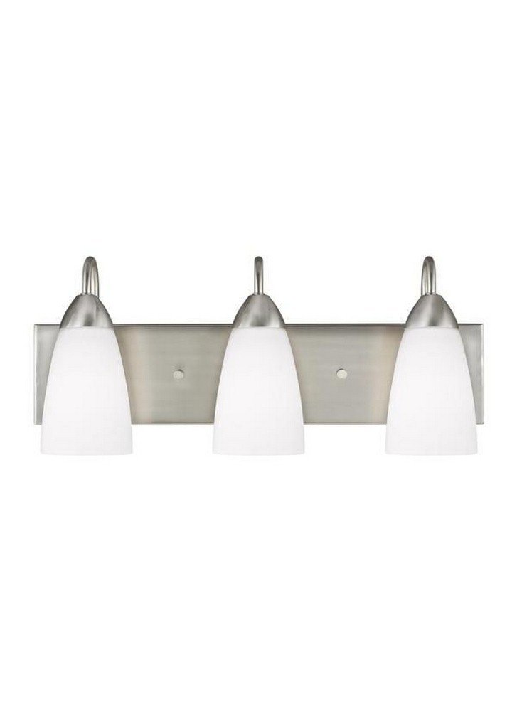 Sea Gull Lighting 4420203-962 Seville Three Light Wall/Bath Vanity Style Lights, Brushed Nickel Finish