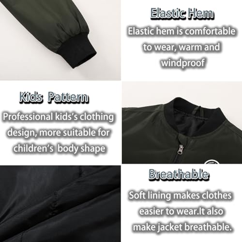 Image of SNOW DREAMS Boys Girls Bomber Jacket Flight Jackets Spring Varsity Jacket