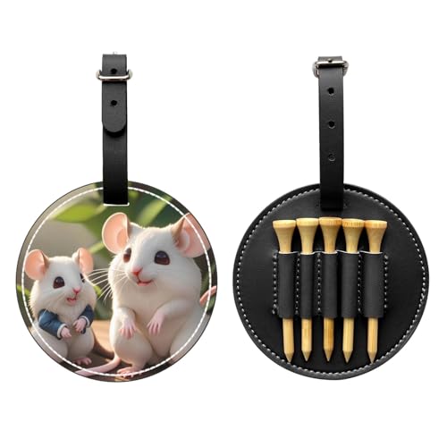 Mother and Child Rats Black Golf tee Storage Bag - Durable and wear-Resistant Golf Accessories