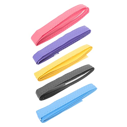POPETPOP 5Pcs Tennis Racket Grip Tape Badminton Sweatband Non Slip Overgrip for Enhanced Comfort Lightweight Stretchable Design for Sports Enthusiasts Random Colors Random Color