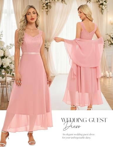 Image of BeryLove Summer Formal Wedding Guest Prom Dresses Sequin Cocktail Evening Lace Elegant Mother of The Bride Dress