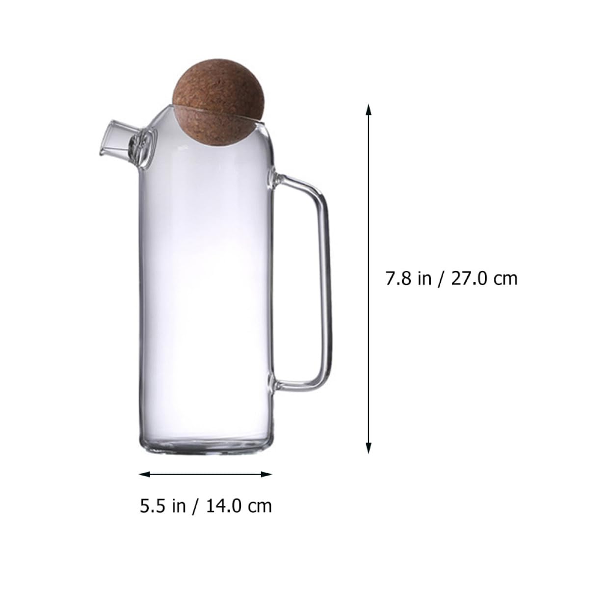 SHINEOFI Brocca da Tè in Vetro Resistente al Calore 1200Ml Tappo in Sughero Teiera Portatile e Leggera per Casa Ristorante e Sala da Tè