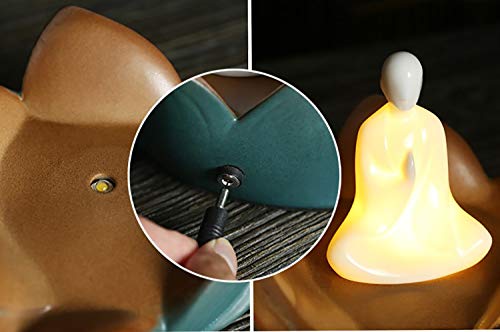 Zen Life Ceramic Backflow Incense Burner With Lighting And 50 Pcs Incense Cone -Buddha Meditating On The Lotus #TOP4