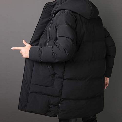 Down Jacket long pour hommes veste imperméable noire XL - 4