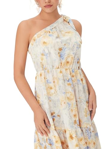 Image of CIDER Women's Maxi Floral Dresses One Shoulder Tie Long Dresses Trendy Flowy Summer Outfits