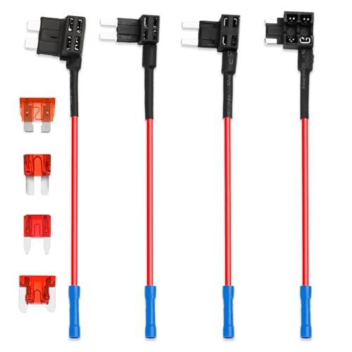 QIATOL Fuse Tap, 4PCS Add a Circuit Mini Micro Low Profile Fuse Taps Kit, Fuse Taps Automotive.