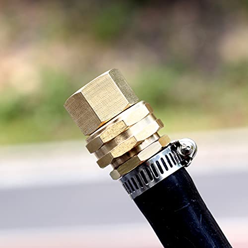 Yelun Solid Brass Garden Hose Fittings Connectors Adapter Heavy Duty Brass Repair Female To Female Double Female Dual Water Hose Connector(3/4" Ght Female To 1/2" Npt Female) 2 Pcs #TOP4