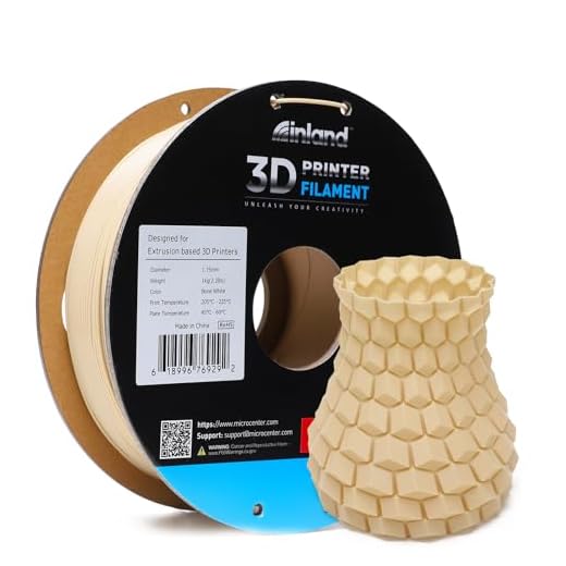 INLAND High Speed PLA+ 3D Printing Filament 1.75mm - Fast Printing PLA Pro Dimensional Accuracy +/- 0.03 mm - 1kg Cardboard Spool (2.2 lbs) (1 Pack Bone White)