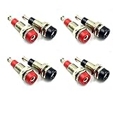 GDQLCNXB 2mm Female Extended Bind Post Alloy Socket Plug Panel Terminal Banana Jack Connector Black and Red 8 Pcs