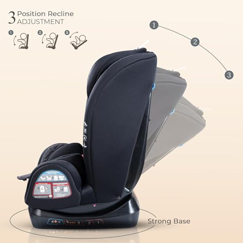 Image of Baybee Convertible Infant Car Seat for Baby 0 to 12 Years with 3 Position Recline, Headrest Height Adjustable | ECE R44 /04 Safety Certified | Travel Baby Car Seat for Toddlers Kids (Black)