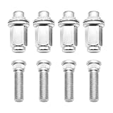 HZEL M12 x 1.5 Chrome Car Wheel Lug Stud Nut Set, 8PCS OEM# 90942-01058 Anti-Rust Steel Vehicle Tire Screw Rod & Lug Nut Kit, Auto Tyre Accessories, Fit for ES250 GX460 GS450h ES300