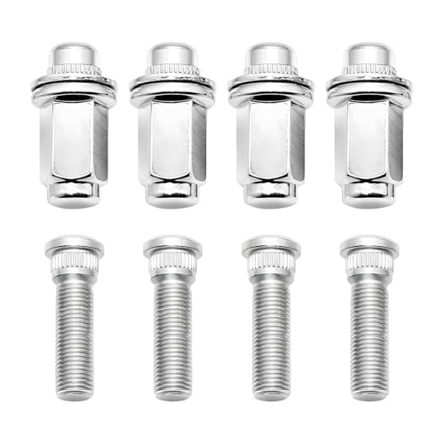HZEL M12 x 1.5 Chrome Car Wheel Lug Stud Nut Set, 8PCS OEM# 90942-01058 Anti-Rust Steel Vehicle Tire Screw Rod & Lug Nut Kit, Auto Tyre Accessories, Fit for ES250 GX460 GS450h ES300